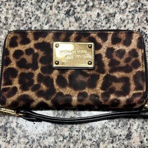 Michael Kors Brown Leopard Print Wallet